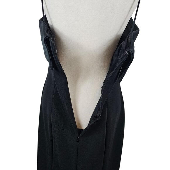 Vtg Alex Evenings Formal Gown 10 Black Timeless Satin Dress Elegant Evening USA - Picture 8 of 16